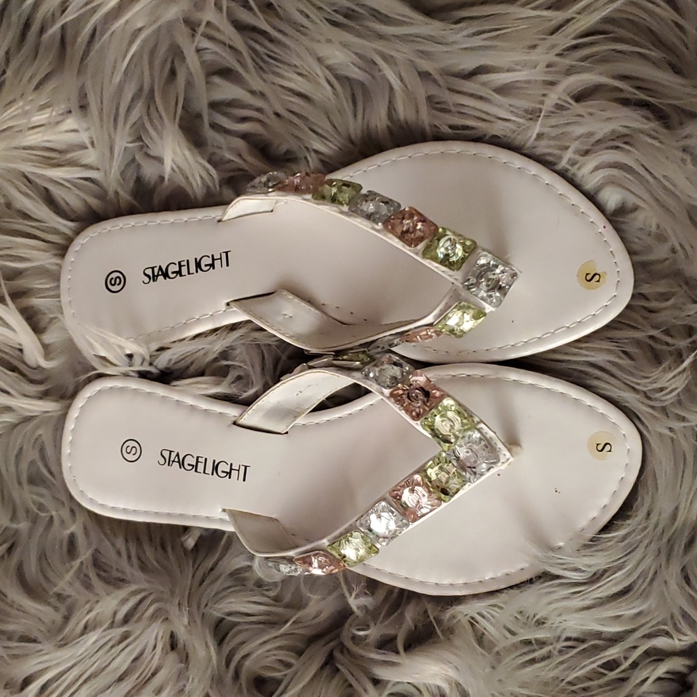 NEW Y2K Rhinestone Flip Flops